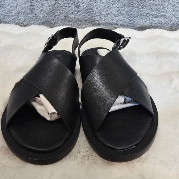Everlane Women's City Crossover Sandal Black Leather Sizes NEW Classic - Picture 8 of 12